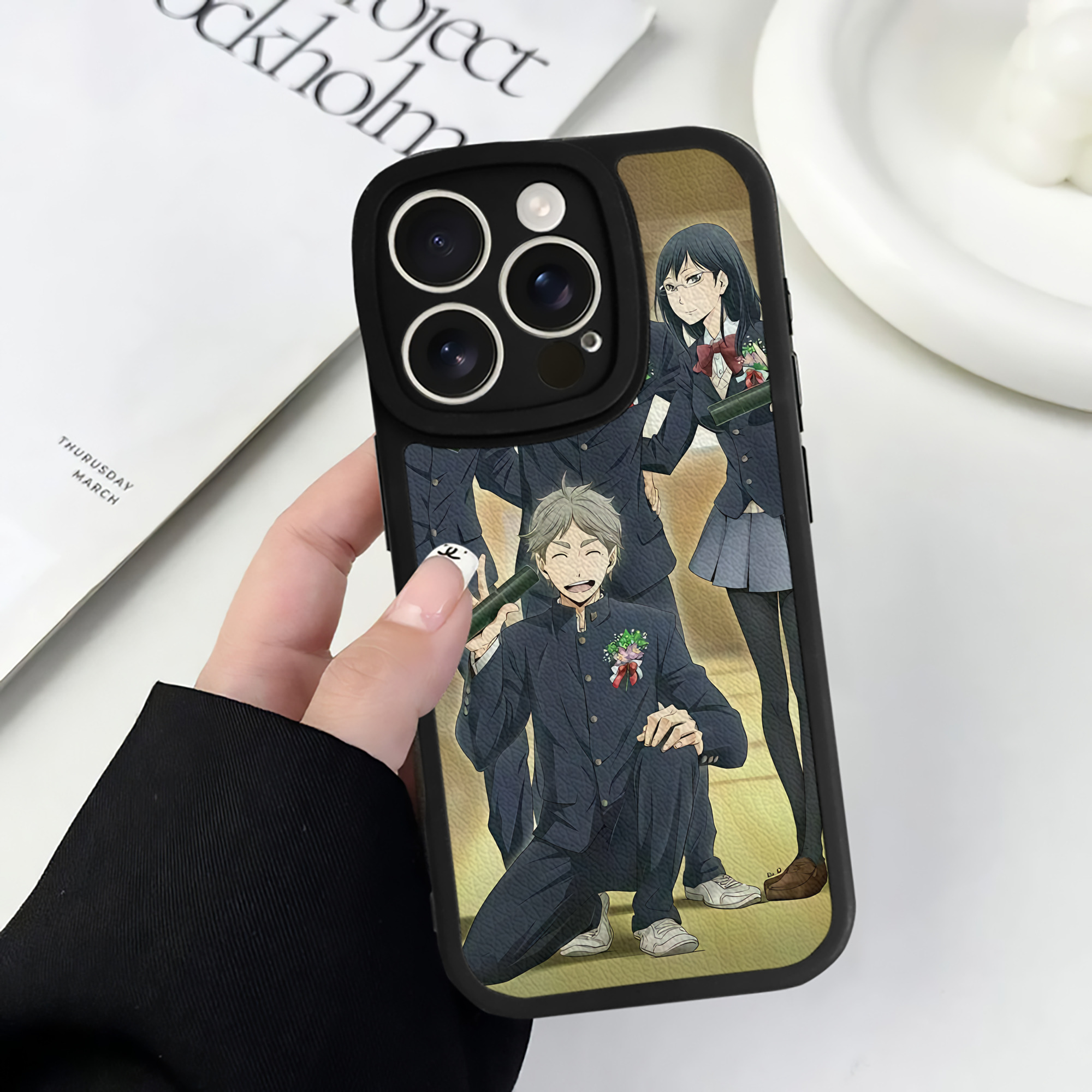 （画像用） ハイキュー!! Haikyu!! 【iPhone 16シリーズ対応】シリコンスマホケース（レザー調） 材質：シリコン